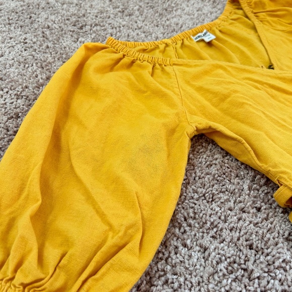 Billabong Women Yellow Wrap Top - Picture 7 of 8